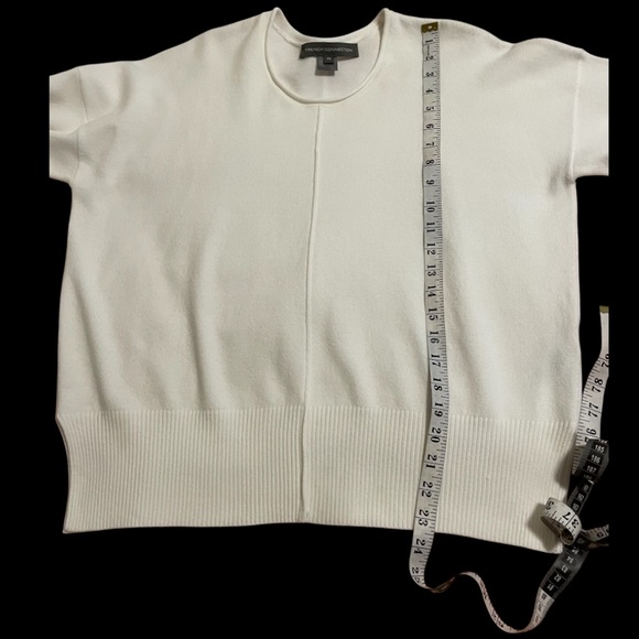 French Connection White Women's Sweater Rolled Finishes ~Worn Twice   size XS-SM - Picture 12 of 16